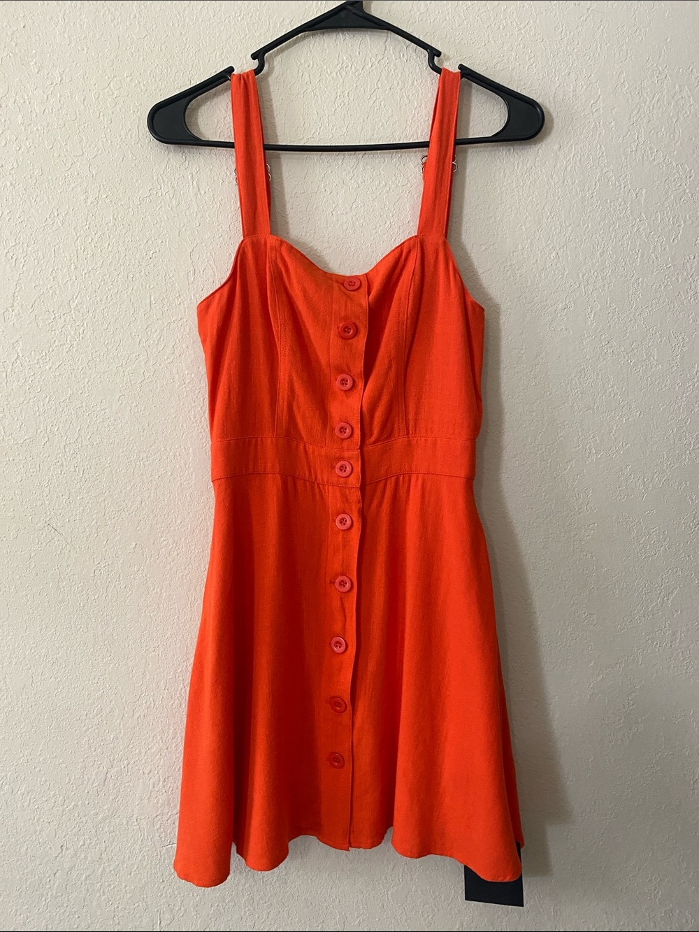 Lulu's Bright Orange Button-Front Mini Dress NWTs - Picture 2 of 15